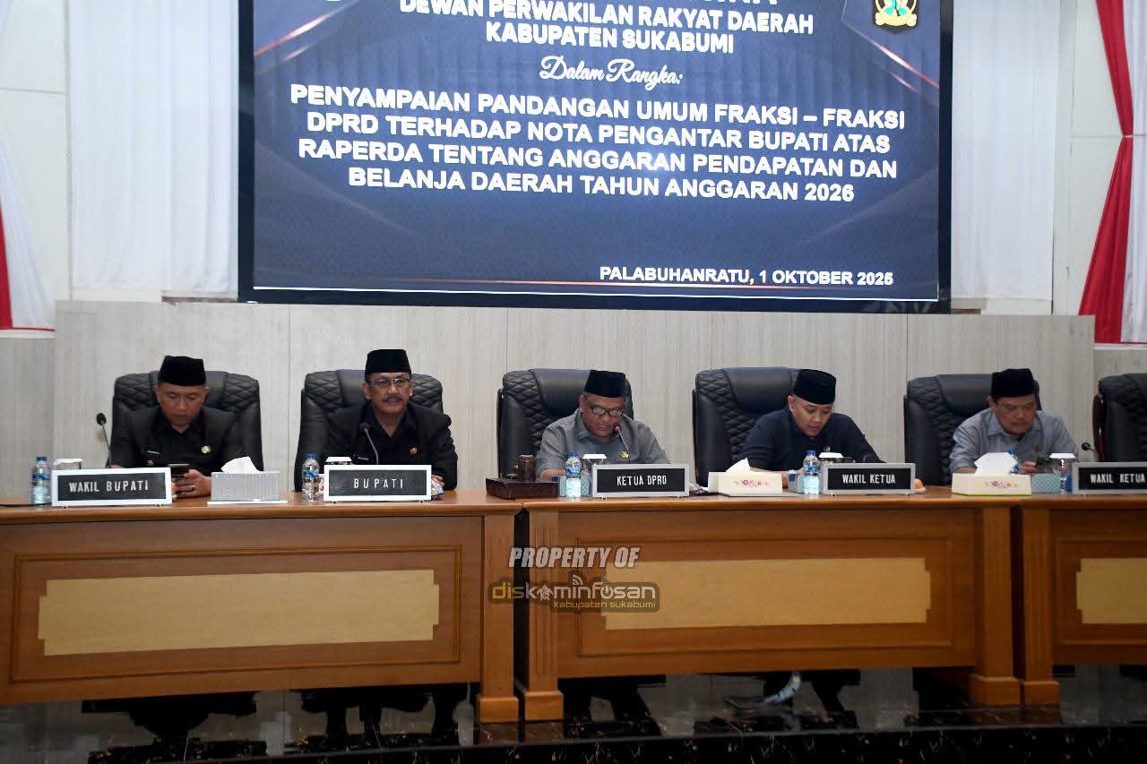 DPRD Kabupaten Sukabumi Gelar Paripurna dengan Agenda Penyampaian Pandangan Fraksi