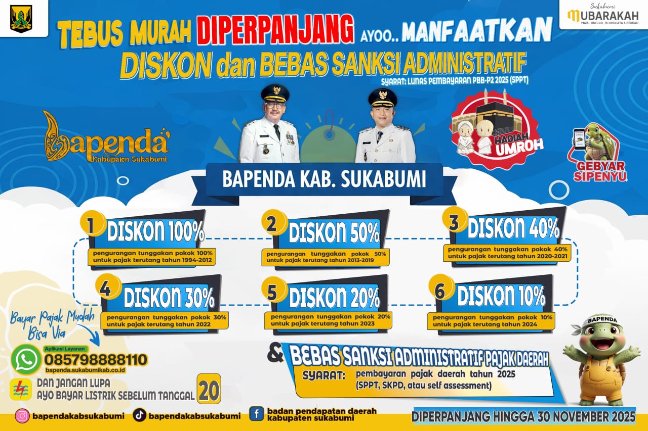Diskon dan Pembebasan Denda PBB P2 Diperpanjang Hingga 30 November 2025, Simak Ketentuan Ini!