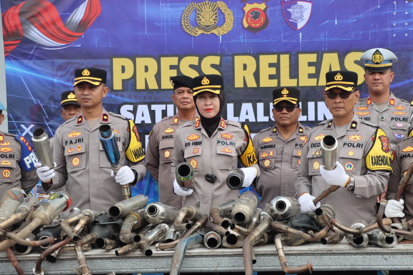 Operasi Zebra Lodaya, Polres Sukabumi Kota Musnahkan Ribuan Knalpot Brong