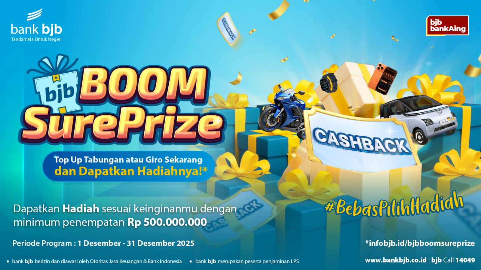 Program  Akhir Tahun, bank bjb Hadirkan bjb Boom SurePrize untuk Nasabah