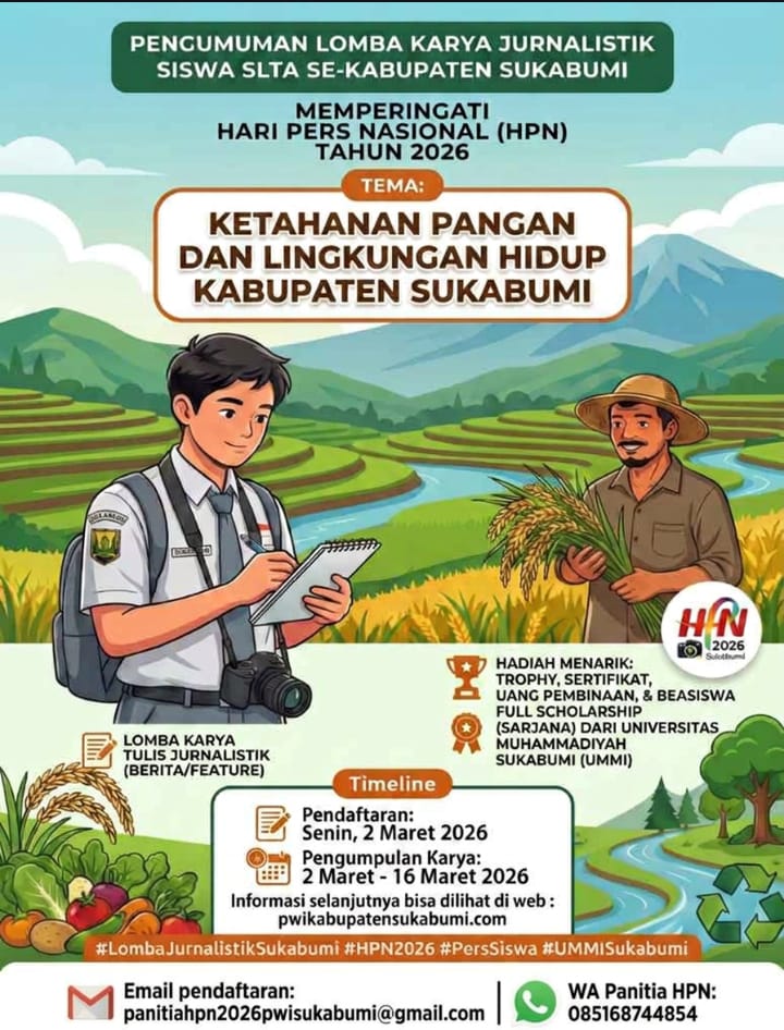 Catat Tanggalnya! PWI Sukabumi Gelar Lomba Karya Jurnalistik Tingkat Siswa SMA dan SMK