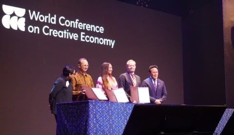 Menlu Retno Marsudi dan Kepala Badan Ekonomi Kreatif Triawan Munaf Buka WCCE