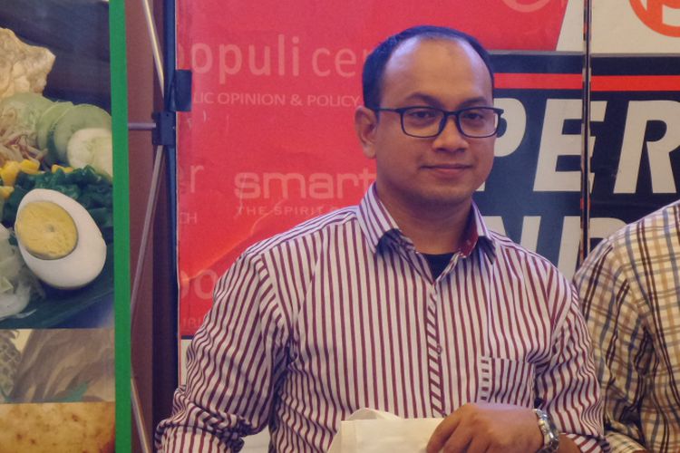 Praktisi hukum Andi Syafrani dalam diskusi Populi Center dan Smart FM di Menteng, Jakarta, Sabtu (29/4/2017).(KOMPAS.com/ABBA GABRILLIN)