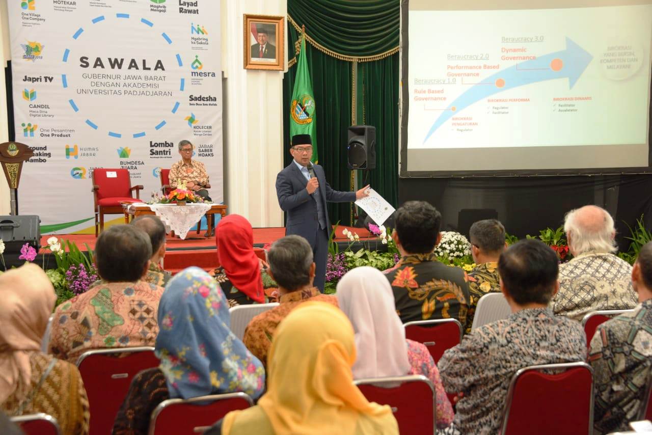 Pertemuan Gubernur Jabar, Ridwan Kamil dengan akademisi  sejumlah perguruan tinggi.  Foto: Humas Jabar