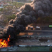 Kebakaran pipa minyak PT Pertamina di Melong Cimahi Jawa Barat (Foto: screenshot vivanews)