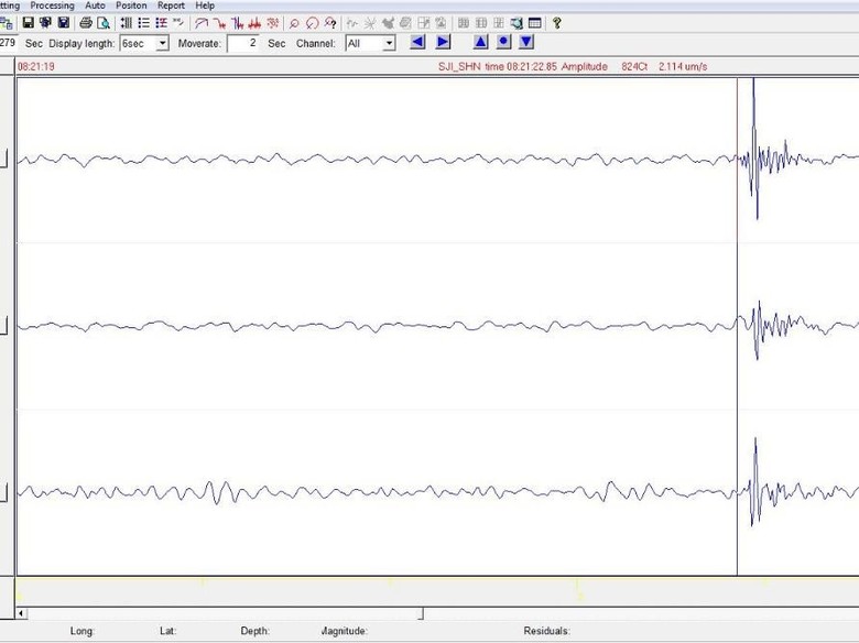Seismograf yang mengukur aktivitas dentuman (Foto: dok. BMKG Sawahan Nganjuk/detikcom)