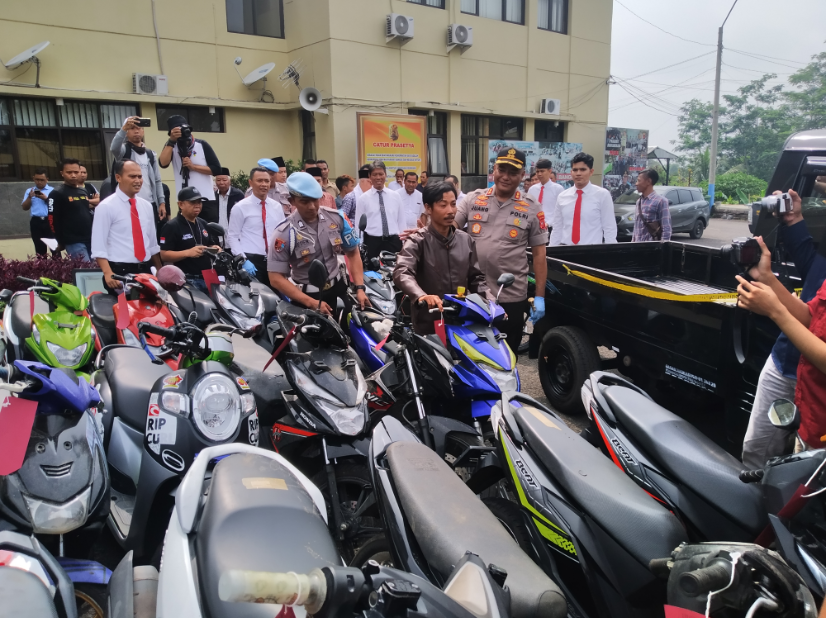 Puluhan motor jadi barang bukti curanmor (Foto: Purwanda)