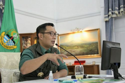 Gubernur Jabar Ridwan Kamil saat menjadi narasumber pada webinar Marketeers Hangout 2020 (Foto: Humas Pemprov Jabar) 