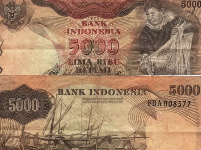 Uang pecahan Rp5.000 tahun emisi 1975 tak akan berlaku lagi mulai akhir tahun 2020. (Foto: IndozoneSumut/Istimewa)