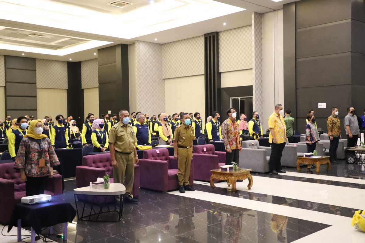 Pelaksanaan Focus Group Discussion (FGD) terkait Strategi Komunikasi Peningkatan Hubungan Kerja Sama dengan Mitra Kerja, yang diselenggarakan di Ballroom Hotel Harmoni, Kecamatan Tarogong Kaler, Kabupaten Garut, Selasa (27/4/21) (Foto: Andre/dara.co.id)