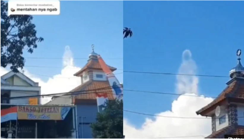 Viral Video Penampakan Awan Putih Berbentuk Manusia (Foto : Instagram/smart.gram)
