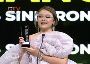 Amanda Manopo Sabet Dua Penghargaan Ajang Indonesia Televisi Award ITA yang disirakan RCTI+ dan GTV, Senin (27/9/2021). (Foto: Tangkapan layar GTV)