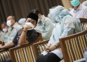Bupati Bandung, Dadang Supriatna selalu pakai masker (Foto: Humas Pemkab Bandung)
