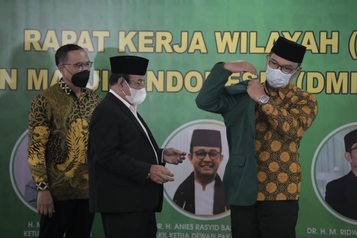 ubernur Jawa Barat Ridwan Kamil saat menghadiri acara Rakerwil Dewan Masjid Indonesia Provinsi Jawa Barat di Hotel Sakto, Kota Bandung, Sabtu (27/11/2021) (Foto: galamedianews.com/istimewa)