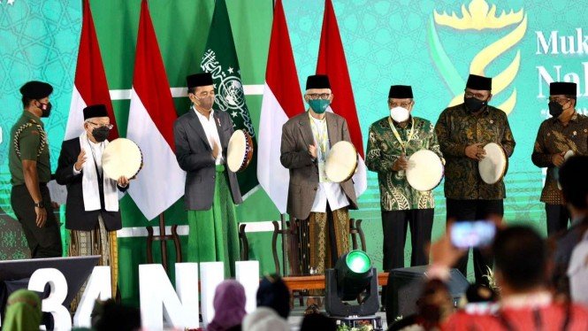 Presiden Jokowi membuka secara resmi Muktamar ke-34 NU, di Lampung (Foto: VIVA.co.id/ Syaefullah)