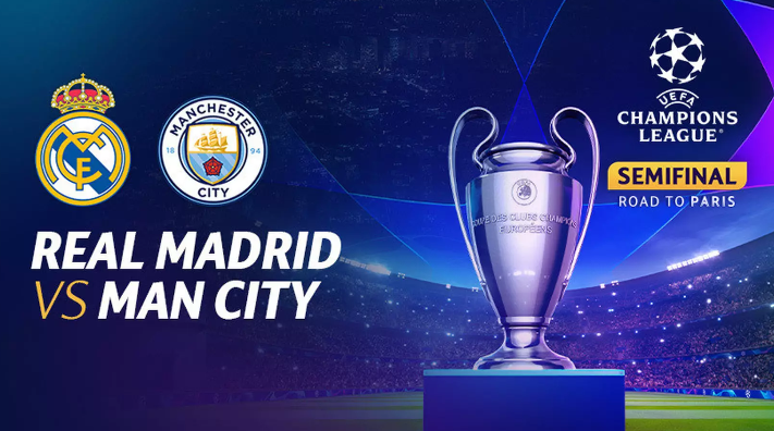 

Big Match Liga Champions 2022 bakal terjadi di Stadion Bernabeu, Kamis (5/5/2022) dini hari nanti. Real Madrid bakal menjamu Manchester City pada leg 2 semifinal Liga Champions.(Foto:Vidio.com)
