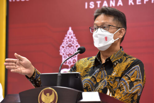 Menkes Budi G. Sadikin memberikan keterangan pers, di Kantor Presiden, Jakarta, Senin (09/05/2022). (Foto: Humas Setkab/Agung)
