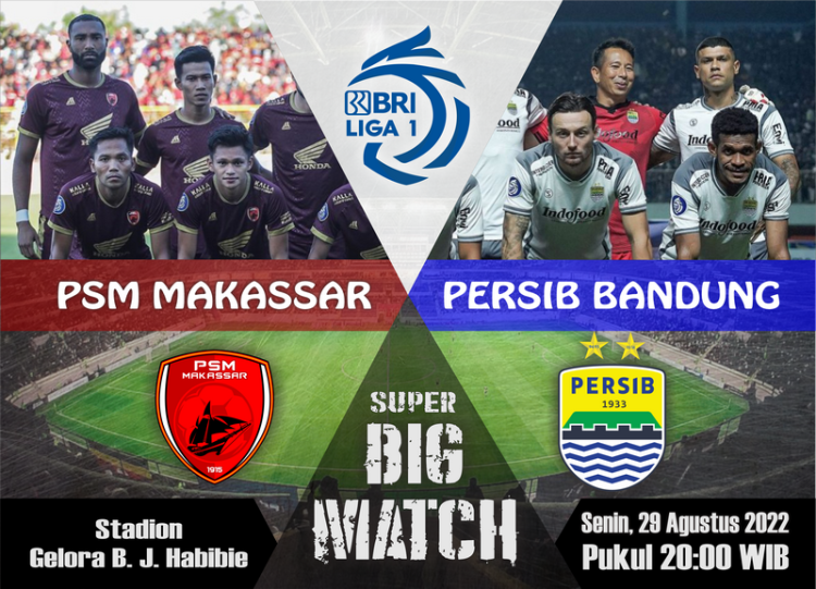 Duel Klasik PSM Makassar Vs Persib Bandung. Ilustrasi : miga/dara.co.id