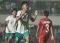 Muhammad Kafiatur Rizky selebrasi usai mencetak gol ke gawang Timnas Vietnam, pada laga Final Piala AFF U-16 2022, di Stadion Maguwoharjo, Sleman, Jumat (12/8/2022) malam. Timnas Indonesia pun keluar sebagai Juara. (Foto: PSSI)