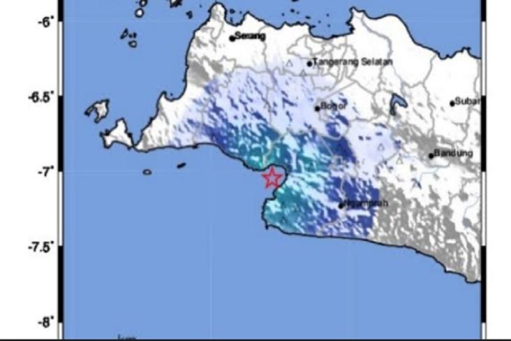 Gempa dangkal berkekuatan magnitudo (M)4,0 mengguncang Kabupaten Sukabumi, Jawa Barat Selasa (20/9/2022). (Foto: BMKG/Sindonews.com)