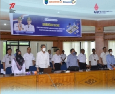 Dinas Komunikasi dan Informatika Ogan Komering Ilir (OKI) didampingi Tenaga Ahli Smart City Kemenkominfo RI usai menggelar Bimbingan Teknis tahap III. (Foto: ist)
