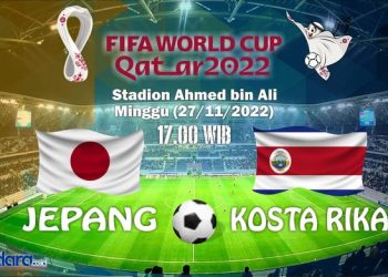 Jepang akan menghadapi Kosta Rika pada matchday kedua Grup E Piala Dunia 2022 Qatar di Ahmad Bin Ali Stadium, Minggu (27/11) pukul 17:00 WIB. (Foto/Desain : miga/dara.co.id)