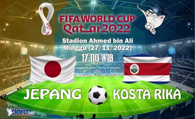 

Jepang akan menghadapi Kosta Rika pada matchday kedua Grup E Piala Dunia 2022 Qatar di Ahmad Bin Ali Stadium, Minggu (27/11) pukul 17:00 WIB. (Foto/Desain : miga/dara.co.id)
