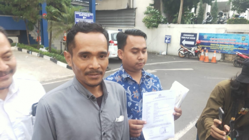 Ketua Ampera Syahrul Rizal di Polda Metro Jaya. (Foto: PMJ News/ Fjr)