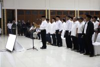 Sebanyak 85 calon kepala desa di Kabupaten Bandung melaksanakan deklarasi damai pemilihan kepala desa (Pilkades) serentak tahun 2023 di Gedung Moch Toha Komplek Pemkab Bandung, Soreang, Rabu (27/9/2023). (Foto: diskominfo)
