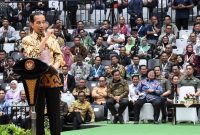 Presiden Jokowi pada Festival LIKE Road to COP28 UNFCCC-Dubai UAE 2023, di Indonesia Arena, Kompleks Gelora Bung Karno, Jakarta, Senin (18/09/2023) sore. (Foto: Humas Setkab/Jay)

