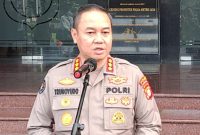 Kabid Humas Polda Metro Jaya, Kombes Pol Trunoyudo Wisnu saat memberikan keterangan pers. (Foto: PMJ News/Fajar)