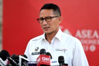 Menparekraf Sandiaga Uno memberikan keterangan pers, di Jakarta, Senin (09/10/2023). (Foto: Humas Setkab/Agung)
