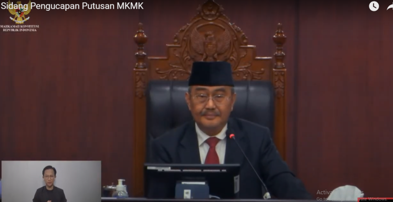 Foto: Tangkapan layar/Youtube/ Mahkamah Konstitusi