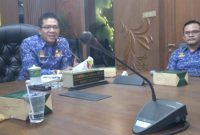 
Bupati Bandung Dadang Supriatna didampingi Kepala Diskominfo Yosep Nugraha menerima pengurus PWI Kabupaten Bandung Periode 2023-2026, di Ruang Rapat Bupati Bandung, Komplek Pemkab Bandung, Soreang, Rabu (17/1/2024). (Foto: diskominfo)