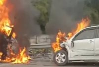 Kecelakaan maut di Tol Jakarta Cokampek. (Foto; PMJ/X)
