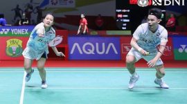
Rinov Rivaldy/Pitha Haningtyas Mentari saat berlaga di Orleans Masters 2024. (Foto: PBSI)
