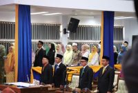 Pengucapan Sumpah Janji Pimpinan DPRD Kabupaten Garut Masa Jabatan 2024-2029 yang berlangsung di Ruang Rapat Paripurna DPRD Garut, Jalan Patriot, Kecamatan Tarogong Kidul, Kabupaten Garut, Senin (30/9/2024)(Foto: Istimewa)
