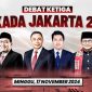 Komisi Pemilihan Umum (KPU) Jakarta  menggelar debat Debat ketiga di Hotel Sultan, Jakarta Pusat, Minggu (17/11/2024).(Foto: yuotube)
