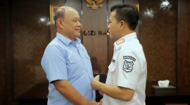 Bupati Bandung Dadang Supriatna beraudensi ke Kepala BGN Prof Dadan Hindayana di Komplek Kementerian Pertanian Jakarta. (Foto: humas)
